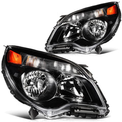 Pair Kit Halogen Headlights Assembly For 2010-2015 Chevrolet Equinox Black Amber 6B93BC-57