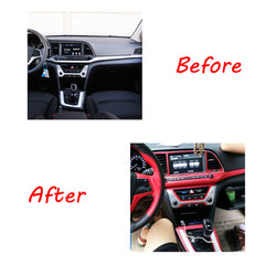 Interior Center Console Carbon Fiber Molding Sticker For Hyundai Elantra 2016-20
