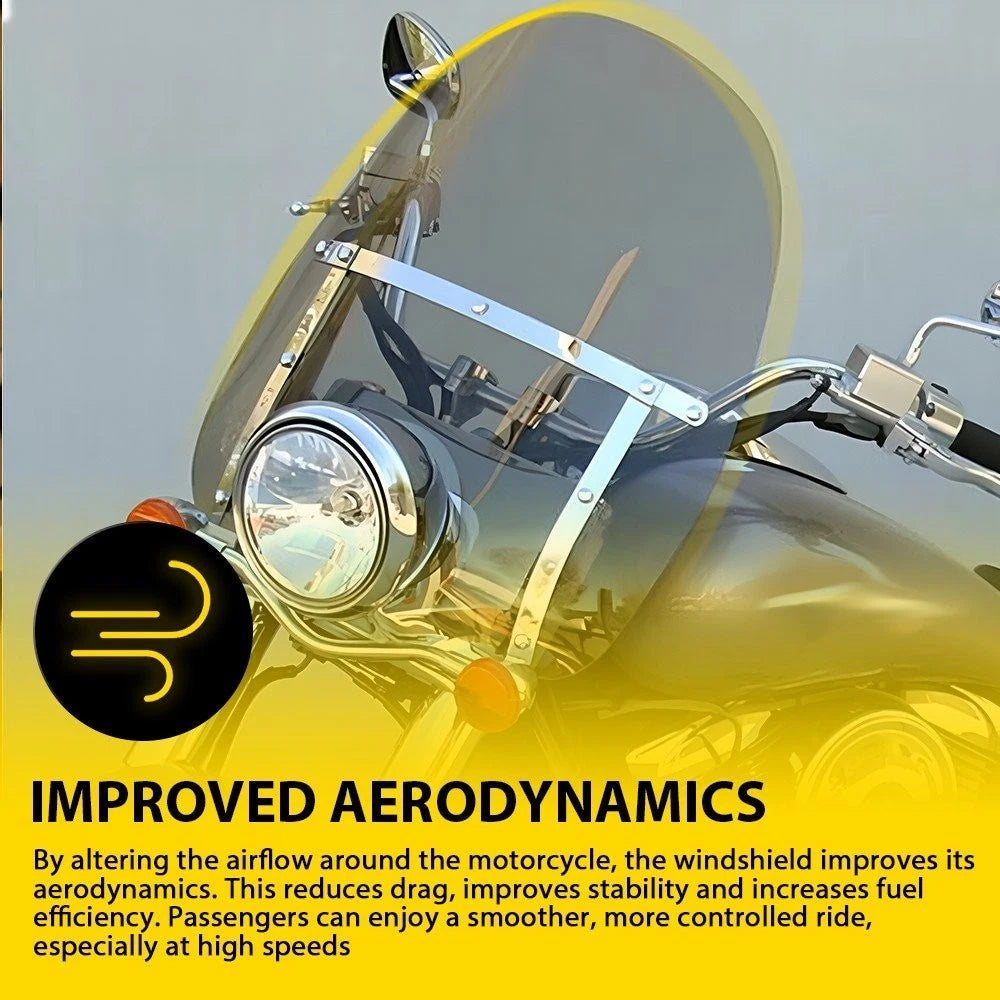 Smoke Motorcycle Headlight Windshield Windscreen 7/8"22mm 1"25mm 1-1/4"32mm EOA 6B93BC-57