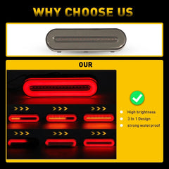 Motorcycle LED Running Brake Turn Stop Signal Tail Light Flowing Bar For UTV ATV 6B93BC-57