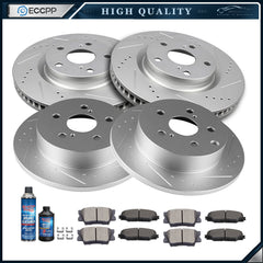 Ceramic Brake Pads And Rotors Front Rear For 2006 2007 2008-2018 Toyota RAV4 6B93BC-57