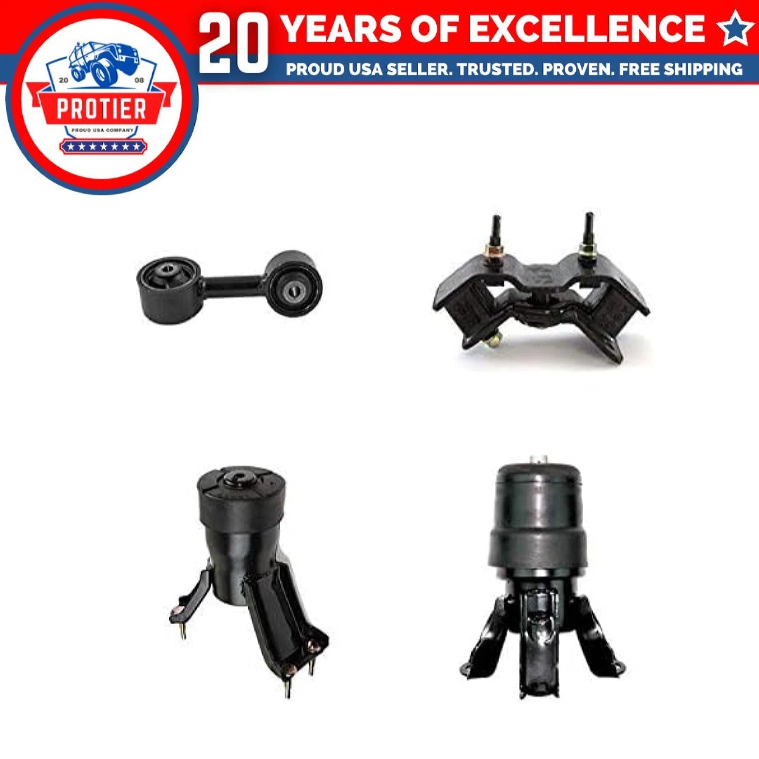Manual Motor & Trans Mount Set 4pcs A7241, A6247, A4233, A7244 fits Toyota 6B93BC-57