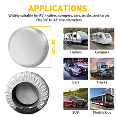 30-32" Waterproof Tire Cover Wheel Type RV Trailer Camper Sun Protector EOA 6B93BC-57