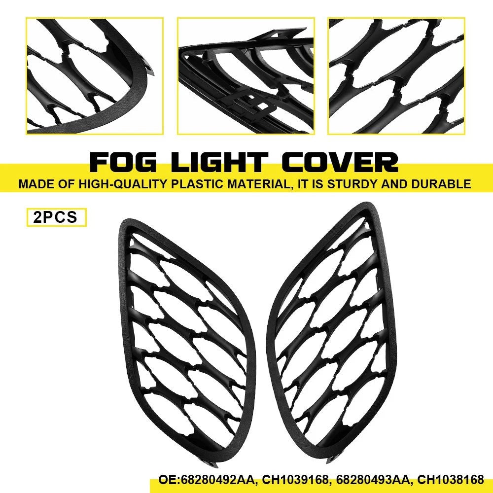 For 2015-23 Dodge Charger Front Bumper Fog Light Lamp Cover Grille Left Right EA 6B93BC-57