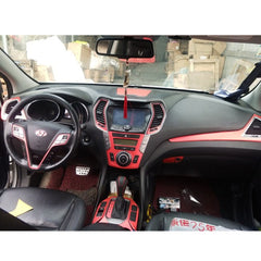 Interior Center Console Carbon Fiber Molding Sticker Decals For Hyundai Santa fe