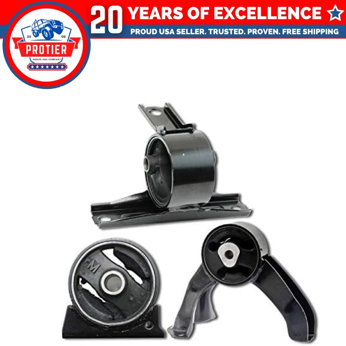 F & R Motor Mount Set for 2007 - 2014 Jeep Compass / Patriot 2.0L / 2.4L 3PCS 6B93BC-57