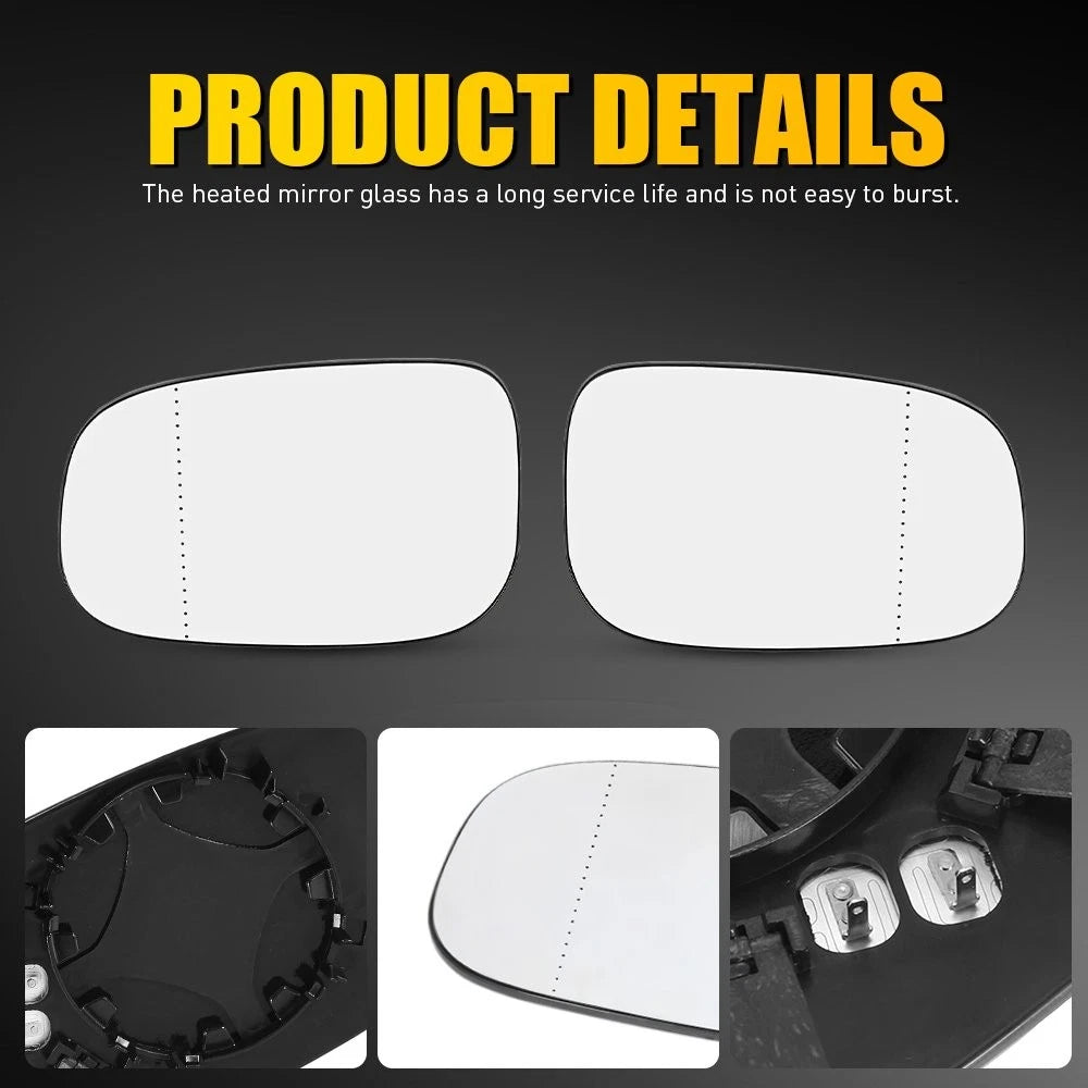 2x Heated Mirror Glass Left Right Side For Volvo C30 C70 S40 S60 V50 V70 07-11 A 6B93BC-57