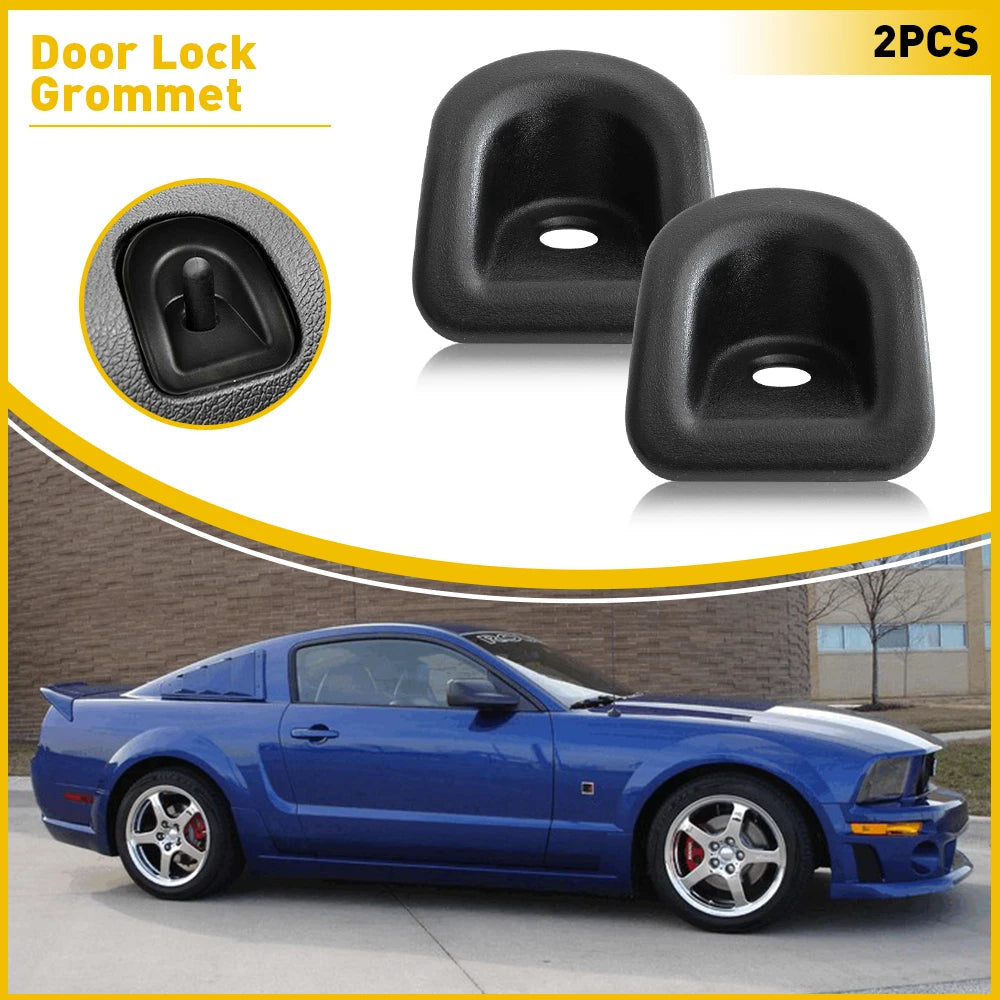 For 2005-2014 Ford Mustang or Shelby Black Door Panel Lock Grommets Covers EOA 6B93BC-57