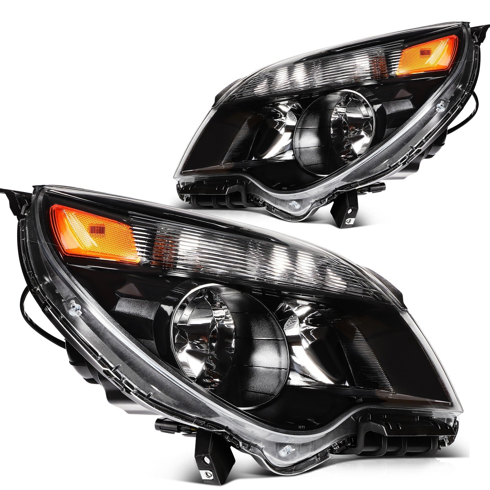 ECCPP Headlights Assembly For Chevrolet Equinox 2010-2015 Pair Kit Black Amber 6B93BC-57