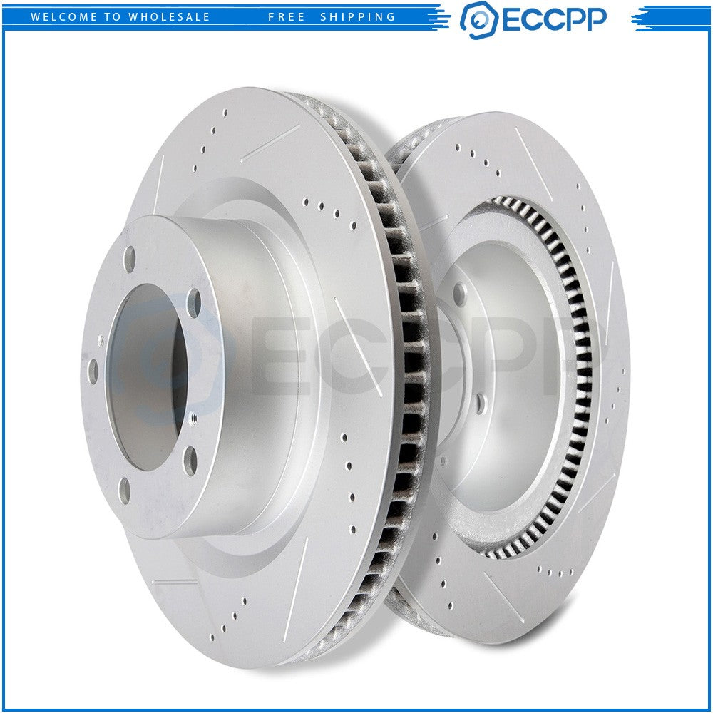 5 Lug Front Disc Brake Rotors for Toyota Sequoia Tundra Land Cruiser Lexus LX570 6B93BC-57