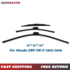 Front Rear Windshield Wiper and Blade 3PCS For Honda CRV CR-V 2012-2016 1504360 6B93BC-57