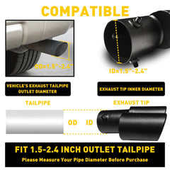 Car Exhaust Pipe Tip Rear Tail Throat Muffler Stainless Steel Round Accessories 6B93BC-57