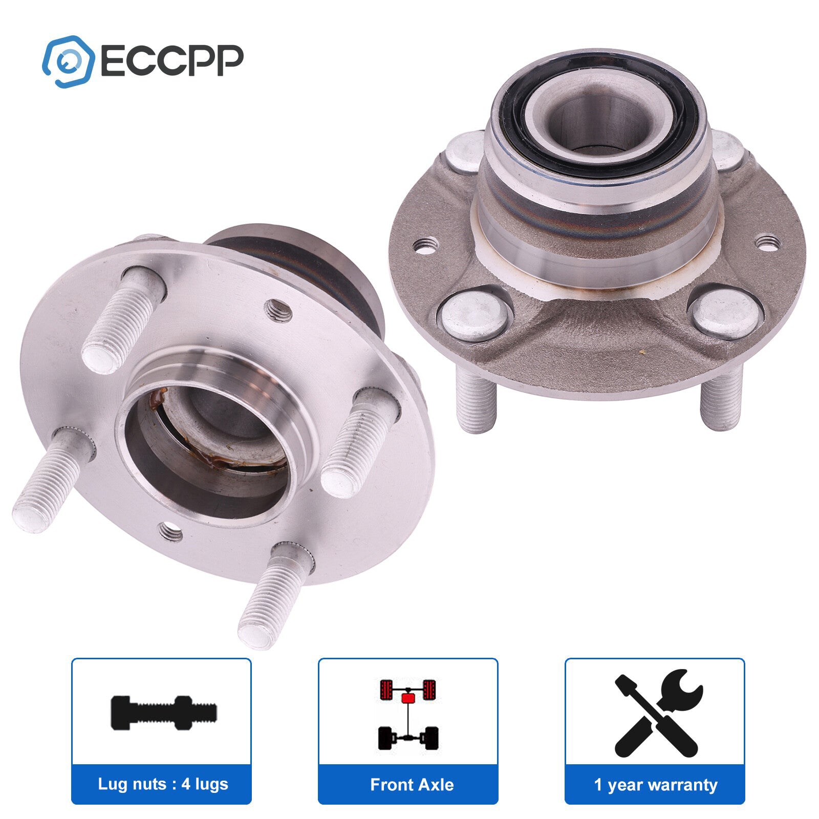Pair Front Wheel Hub Bearings For Mazda Miata RWD 1990-2001 2002 2003 2004 2005 6B93BC-57