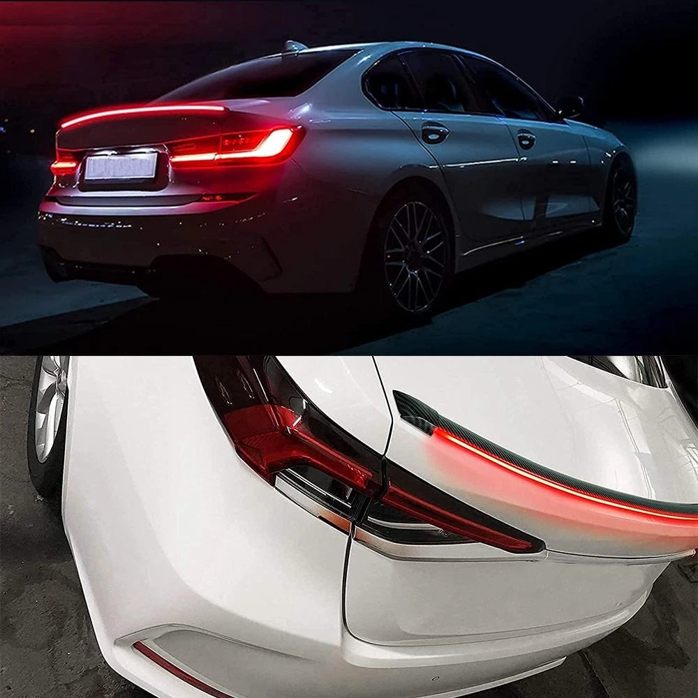 Carbon Fiber PU Rear Roof Trunk Tail Lip Tail Signal Brake Light 6B93BC-57