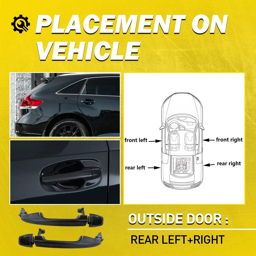 2PCS For 2009-2015 Toyota Venza Outside Exterior Door Handle Rear Left Right EOA 6B93BC-57