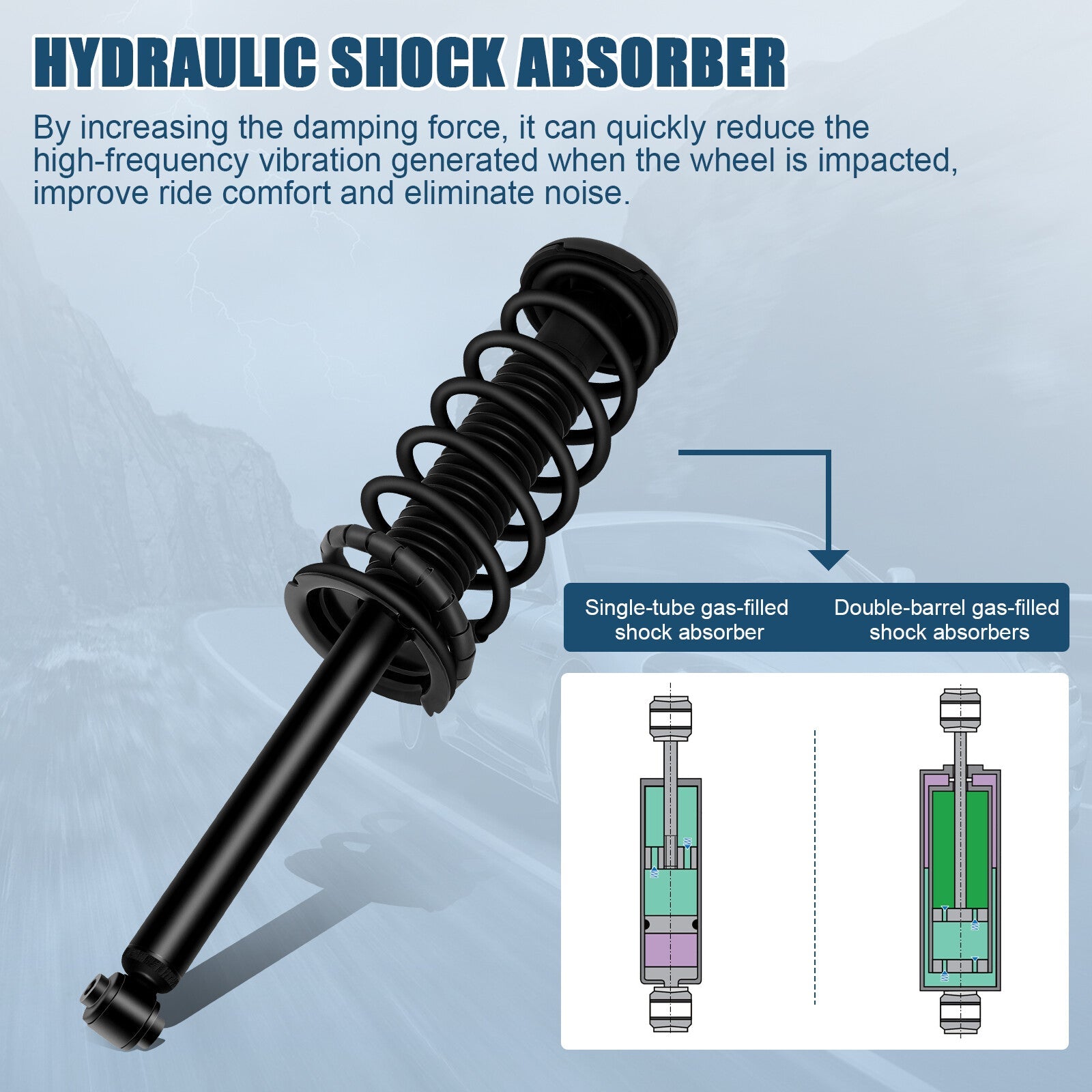 Rear For 1998-2002 Honda Accord 3.0L V6 Complete Struts w/Spring Mount Assembly 6B93BC-57