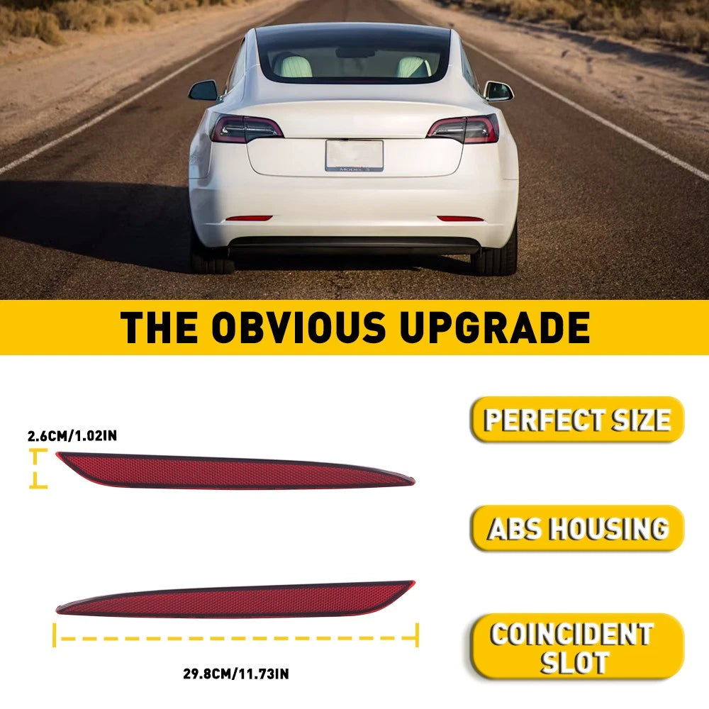 Car Lower Rear Bumper Reflector Tail Lamp Case LH RH For 2017-2023 Tesla Model 3 6B93BC-57
