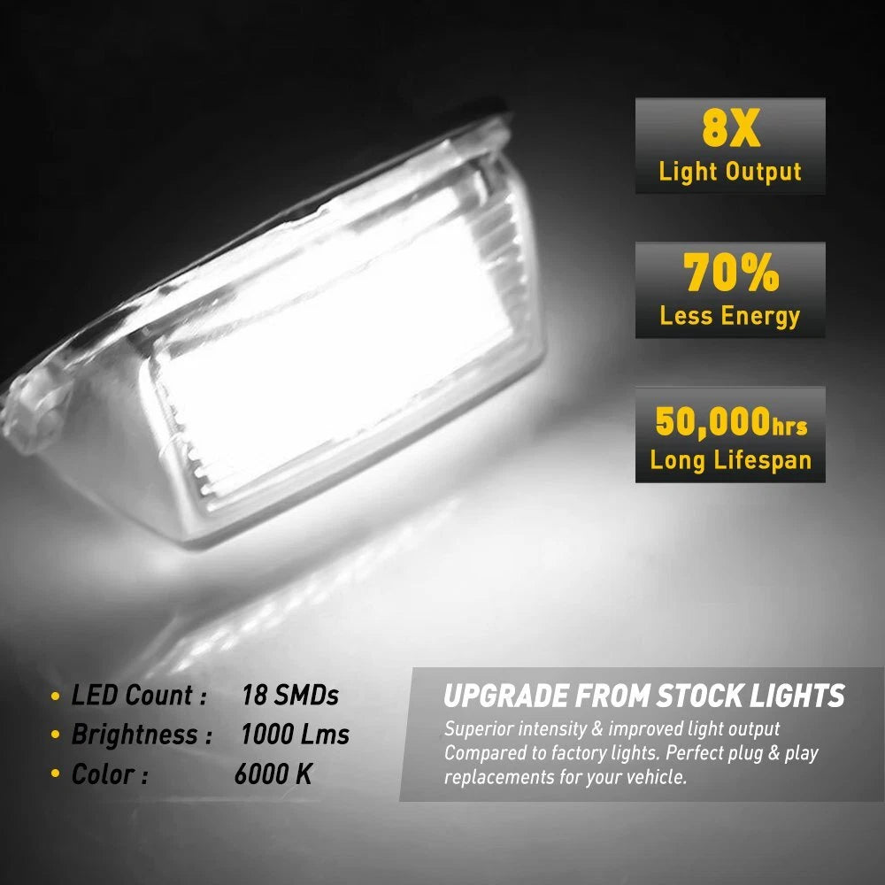 2X PURE WHITE LED Plate License Light Lamp For Camry Toyota Avalon Highlander 6B93BC-57