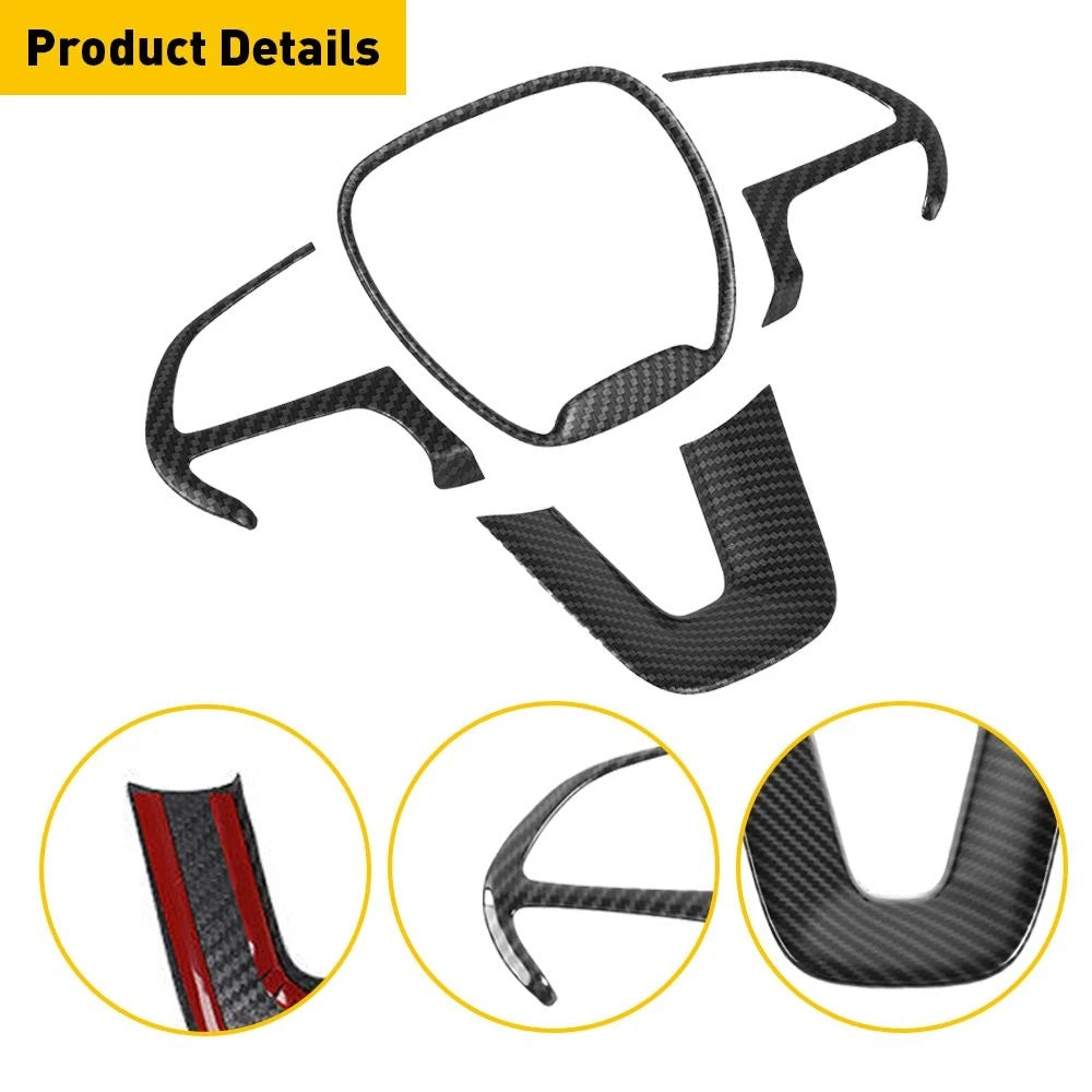 Carbon Fiber Steering Wheel Trim Cover for 15+ Dodge Challenger Charger USEOA 6B93BC-57