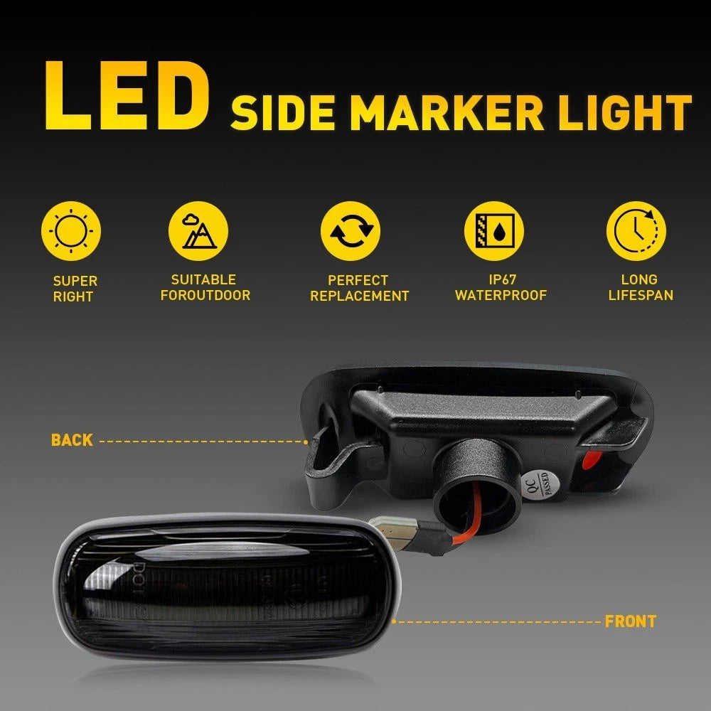 4X For Dodge Ram 2500 3500 03-09 Dually Bed LED Side Fender Marker Light Smoke A 6B93BC-57