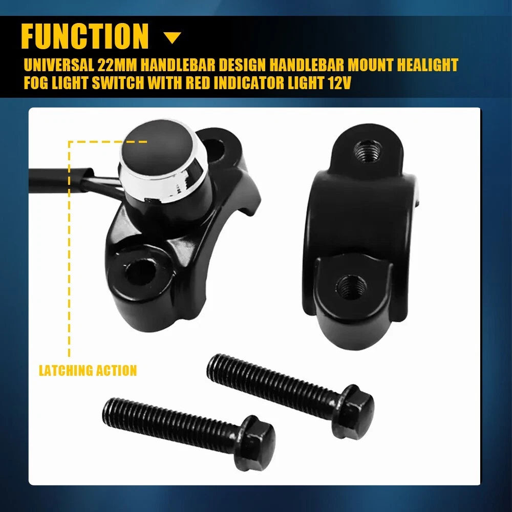 Universal Motorcycle Switch Horn Handlebar Mount Push Button Momentary Start EOA 6B93BC-57