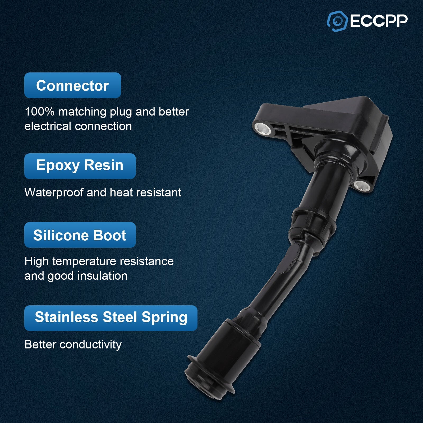 ECCPP 4 Ignition Coils For 2017-2019 Ford Escape 2014-2020 Ford Fusion 1.5L L4 6B93BC-57