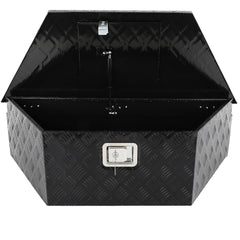 39"X16.5"X12" Aluminum Trailer Storage Tongue Tool Box Pickup Truck Bed Black