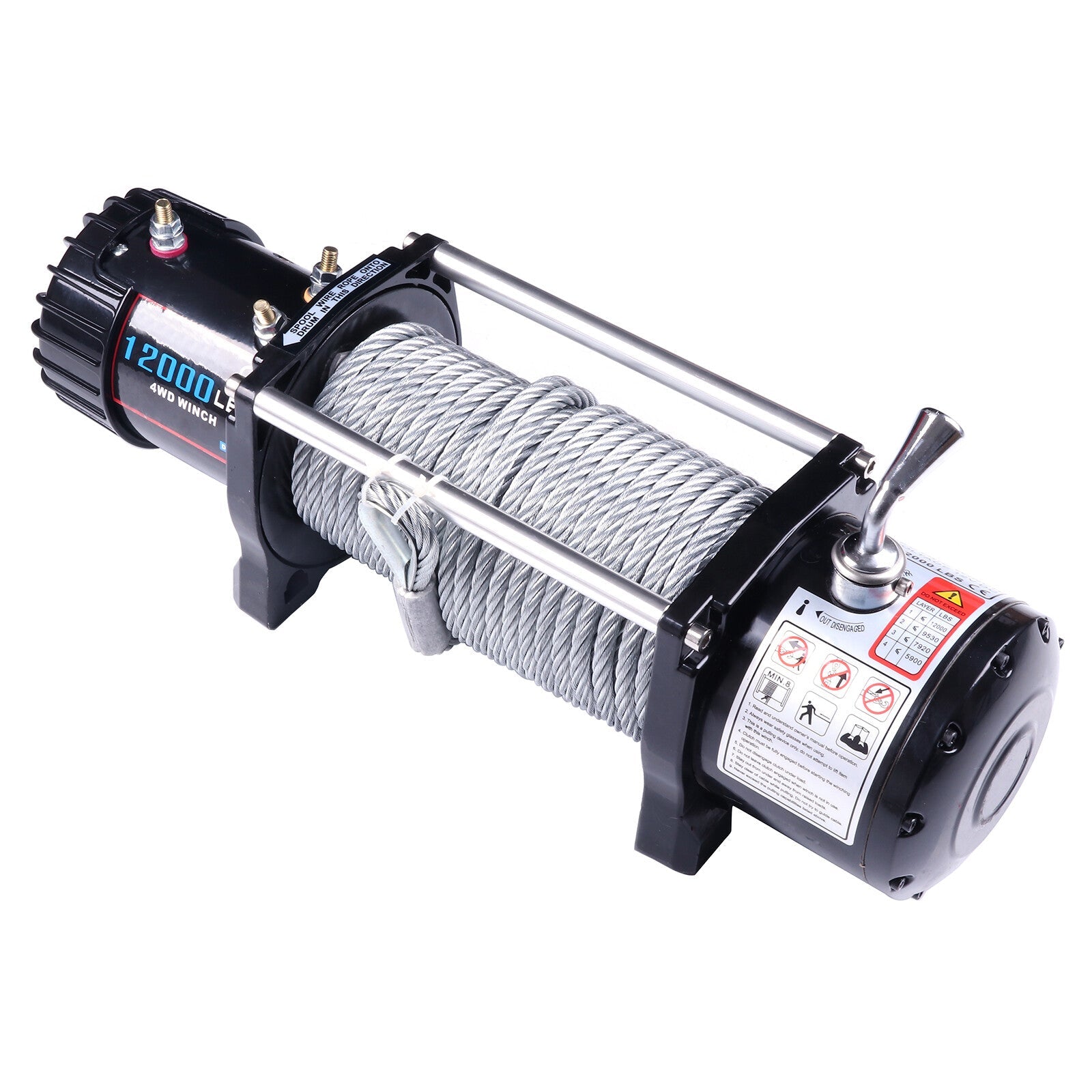 ECCPP 12000LBS Steel Rope Off Road 4WD 12V Electric Winch Towing For 81-18 Jeep KOEEP