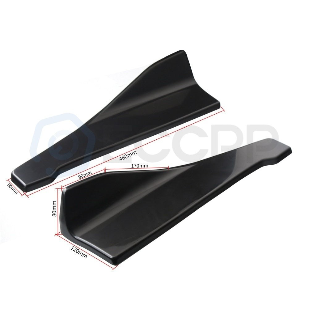 Black Front Bumper Spoiler Body Kit / 86" Side Skirt /Rear Lip Fit For Universal 6B93BC-57