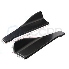 Black Front Bumper Spoiler Body Kit / 86" Side Skirt /Rear Lip Fit For Universal 6B93BC-57