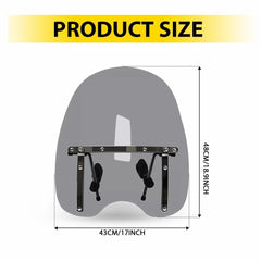 19"x17" Large Smoke Motorcycle Windshield Universal For 7/8" 1.25" Handlebar EOA 6B93BC-57