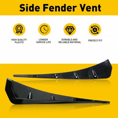 For 16-20 Honda Civic Gloss Black Type-R Side Fender Vent Air Wing Cover Trim 6B93BC-57
