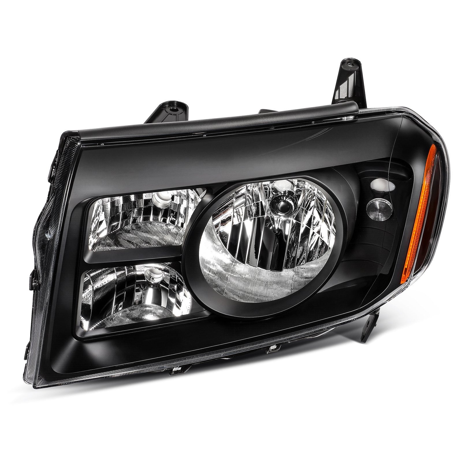 ECCPP Headlights Assembly For Honda Pilot 3.5L 2009-2011 Pair Kit Black Amber 6B93BC-57