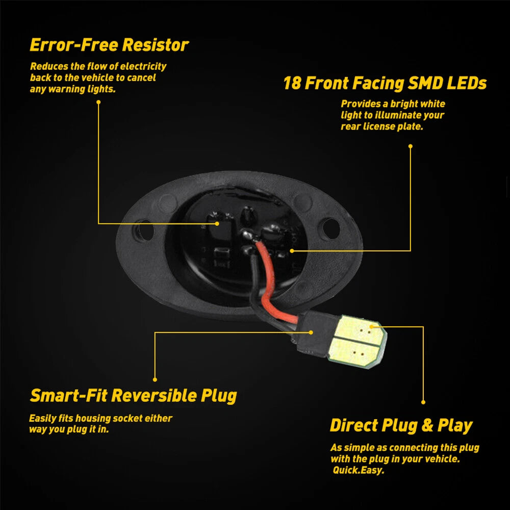 For 94-01 Dodge RAM 2500 1500 3500 LED License Light Plate Lens Lamp with wire 6B93BC-57