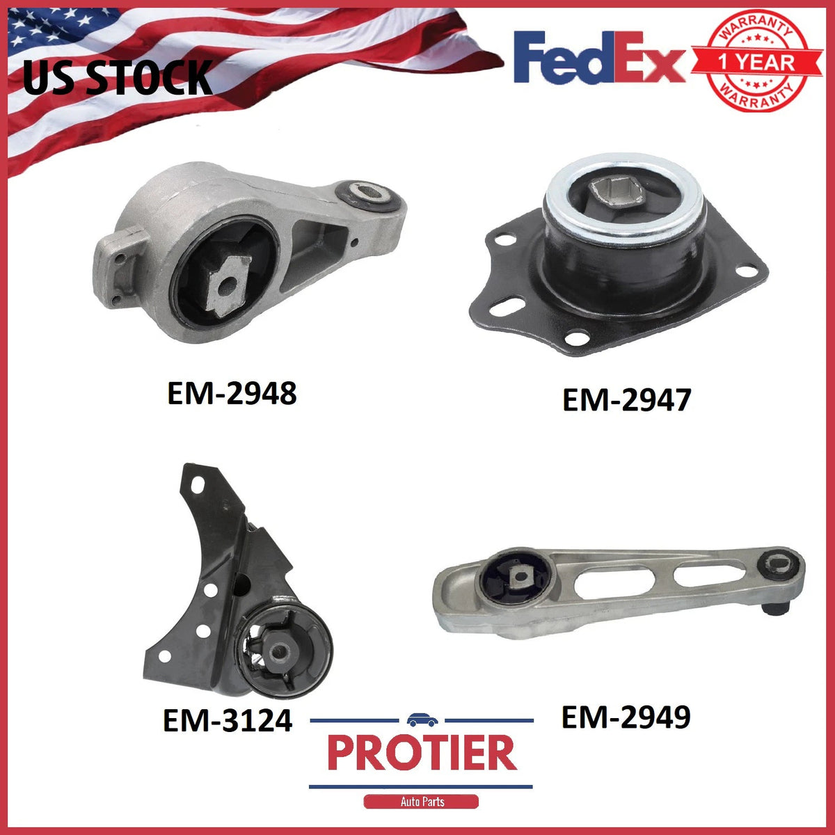 Engine Motor Mount Set with Automatic Transmission Mount for Dodge Neon 2.0L 6B93BC-57