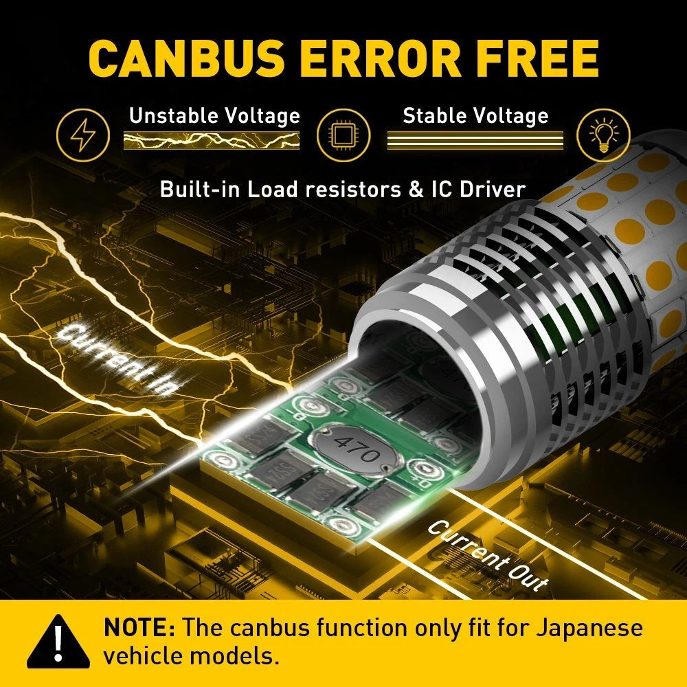 AUXITO 7440 Amber Yellow LED Turn Signal Light Bulbs Canbus Anti Hyperflash Bulb AUXITO