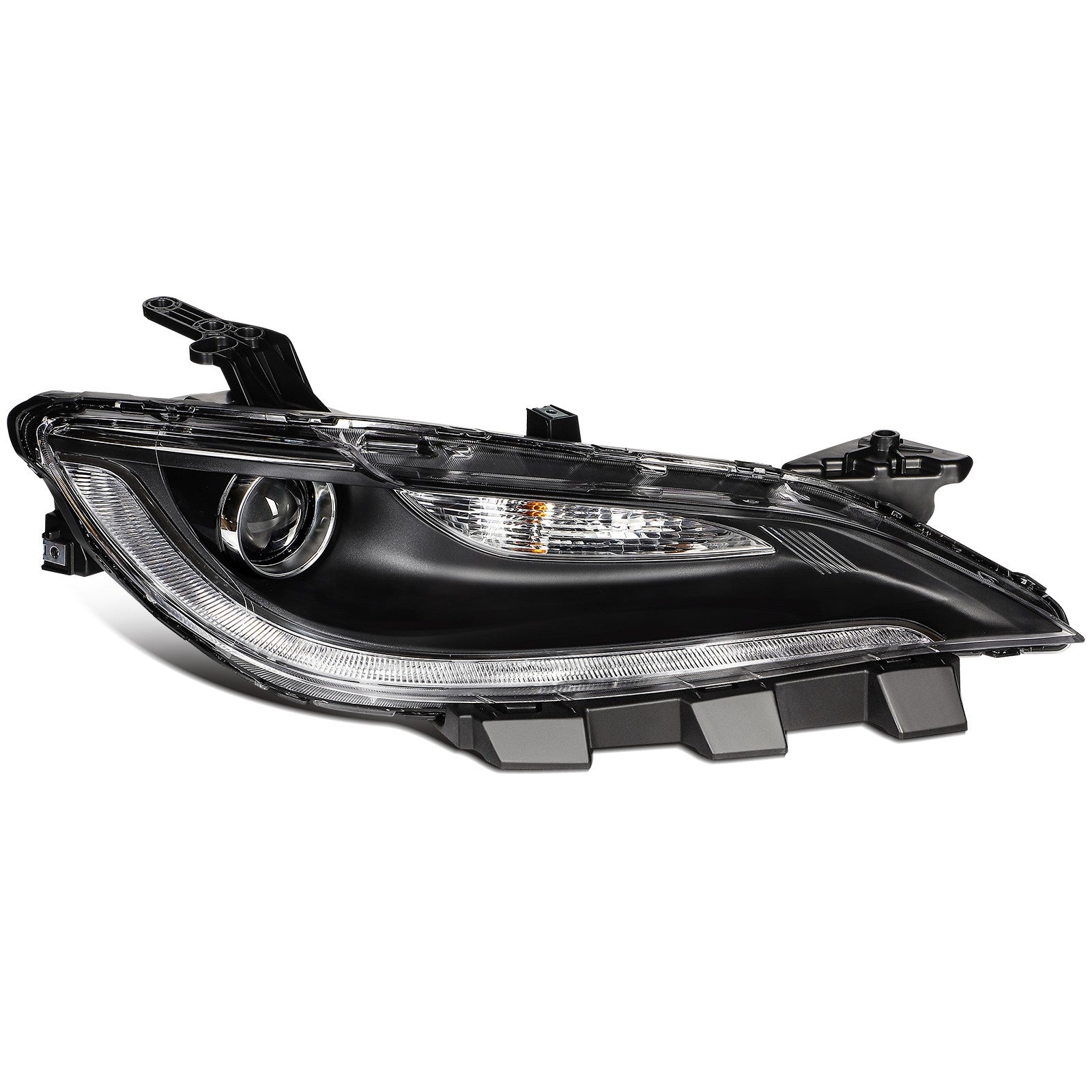 Pair Kit Halogen Headlights Assembly For 2015-2017 Chrysler 200 2.4L 3.6L Black 6B93BC-57