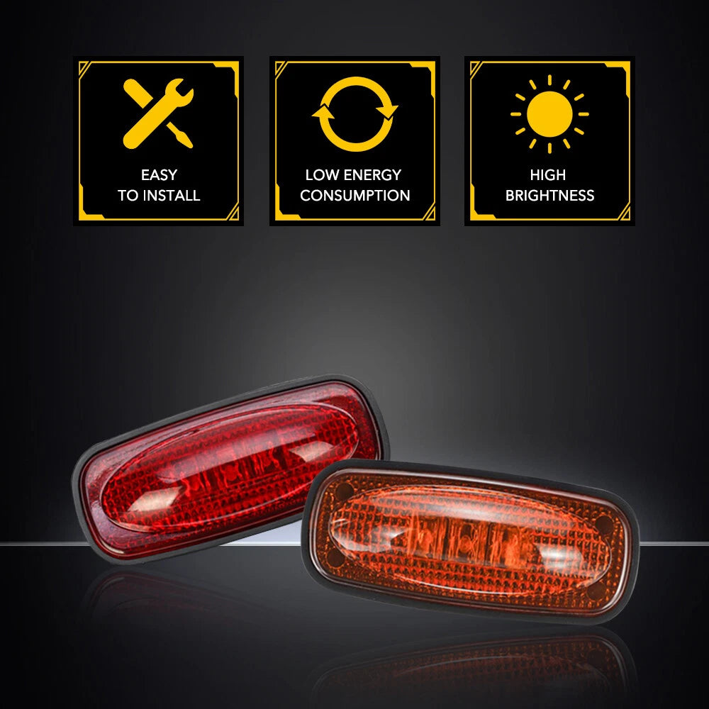 For 03-18 Dodge Ram 3500 2500 Dually Rear Fender Bed Marker Side LED Lights EXE 6B93BC-57