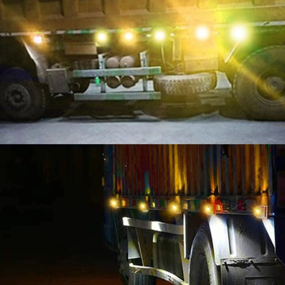 10pcs Side Marker Clearance Light Car Trailer Tail Lamp 9 LED Amber yellow EOA 6B93BC-57