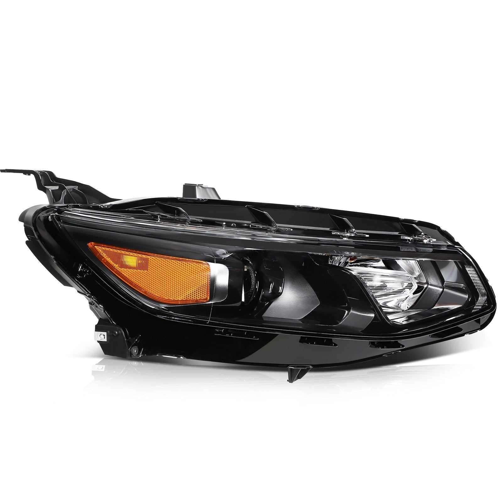 ECCPP Headlights Assembly For Chevrolet Malibu 2016-2018 Pair Kit Black Amber 6B93BC-57
