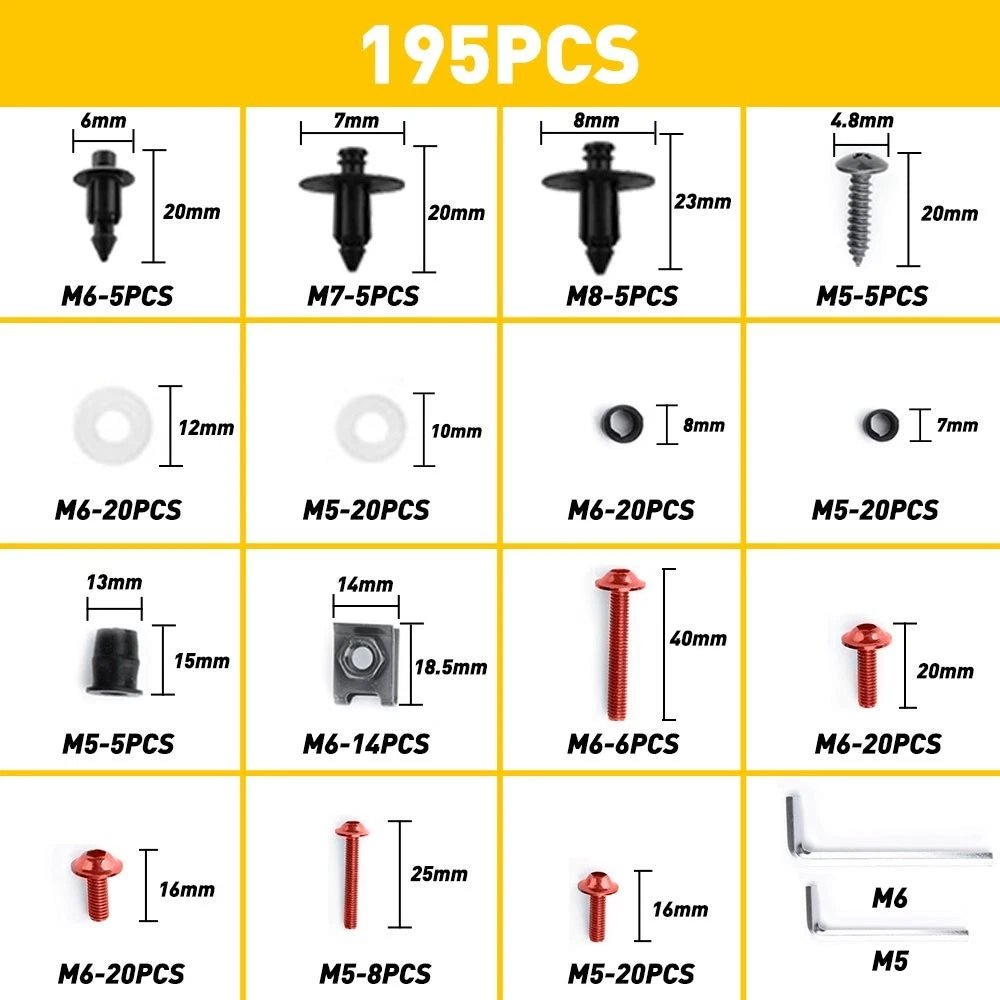 Complete Red Fairing Bolt Kit Body Screw for SUZUKI 2006 2007 GSXR 600 750 6B93BC-57