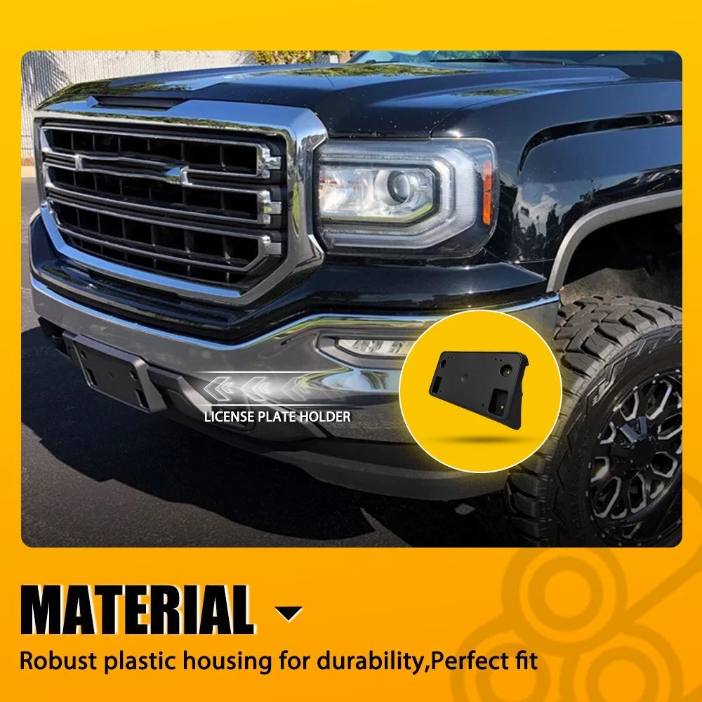 For 2016 2017 2018 GMC Sierra 1500 Front License Plate Tag Frame Bracket Holder 6B93BC-57