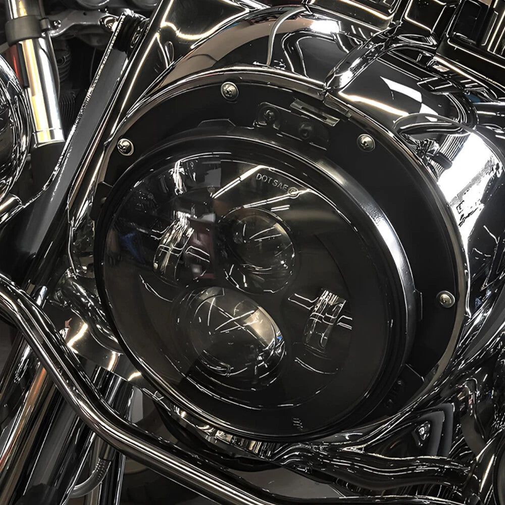 2X Round 7Inch LED Headlight Mounting Ring Bracket Adapter for Harley Touring A 6B93BC-57
