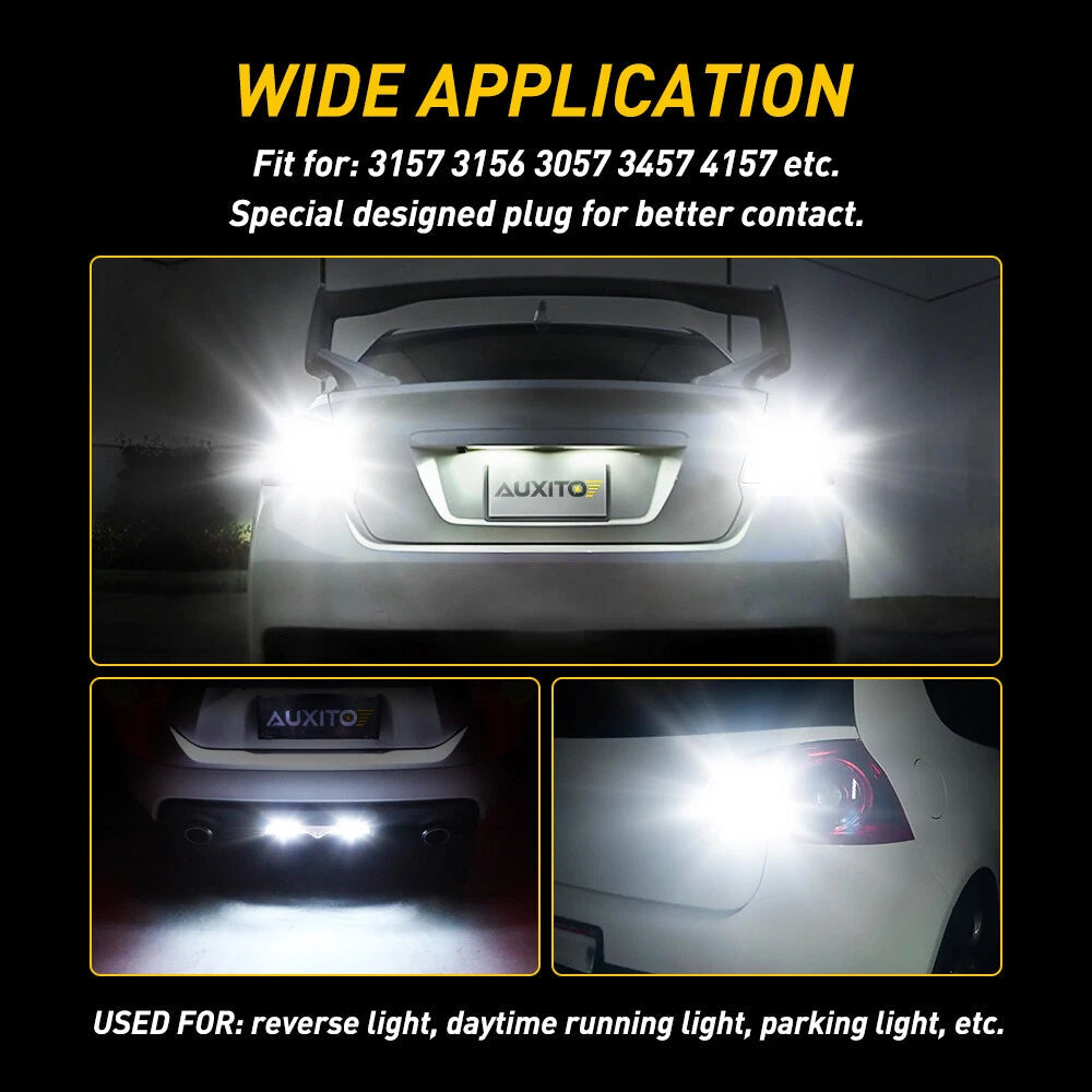 AUXITO 3157 3156 LED Reverse Backup Light Bulbs 6000K White Super Bright 2400LM AUXITO