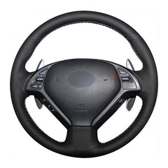Top Leather Steering Wheel Hand-stitch on Wrap Cover For Infiniti G37 QX50 EX25