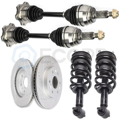 Front CV Axle+Brake Rotors+Complete Struts for Chevrolet Avalanche LTZ 2008-2012 6B93BC-57