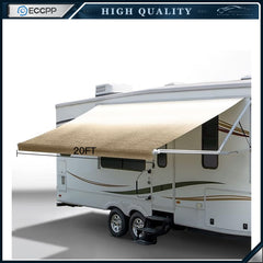 Yellow 8' RV Awning Fabric 20 Feet Length Camper Awning Replacement Shade