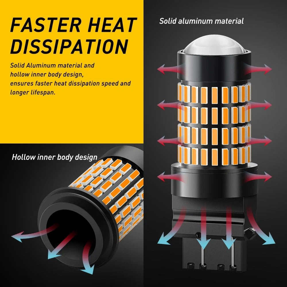 6x AUXITO 3157 LED Turn Signal Reverse Light Canbus Bulbs Parking Lamp Amber EOA AUXITO