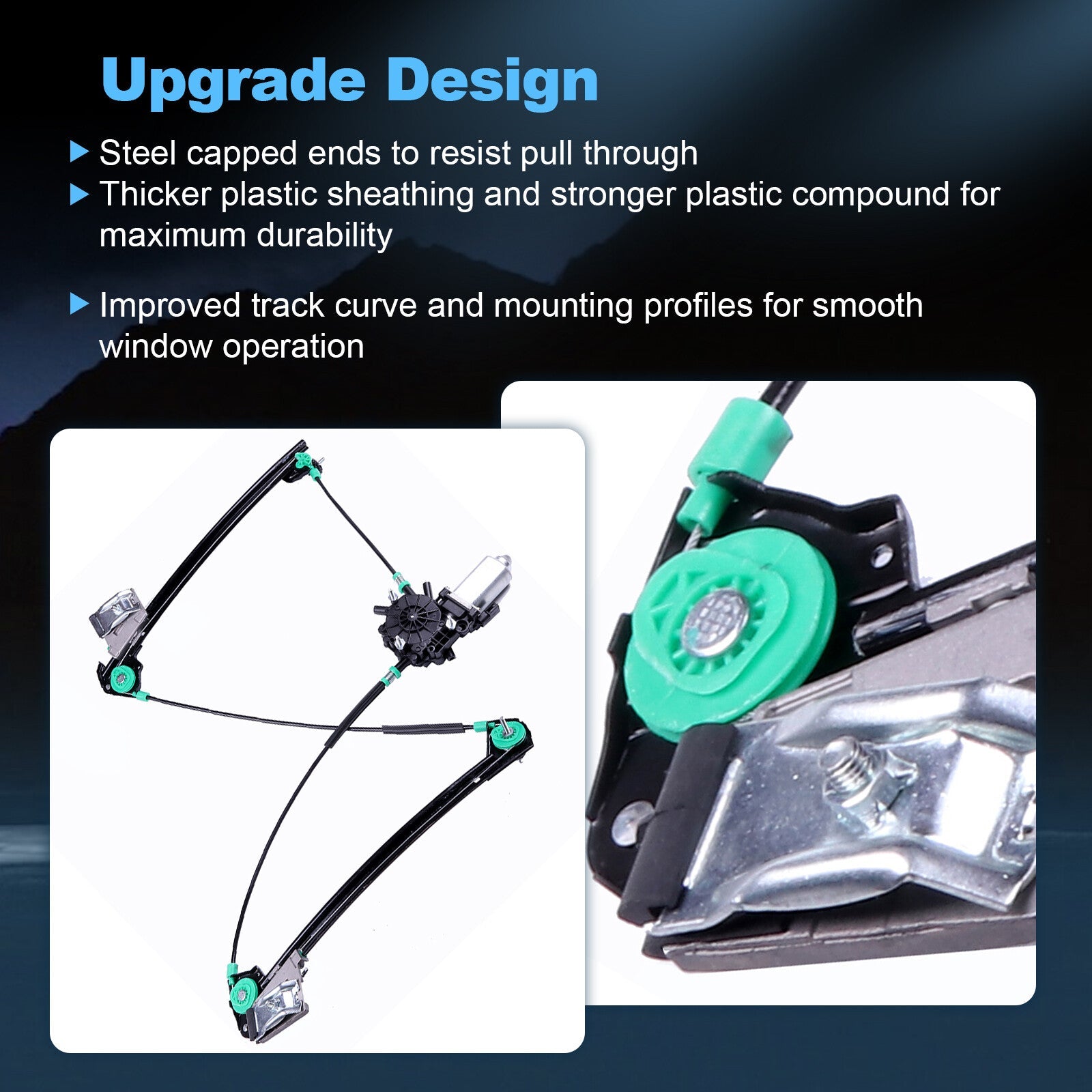 For Chevrolet Corvette 1997-2004 Front Passenger Side Window Regulator w/ Motor 6B93BC-57