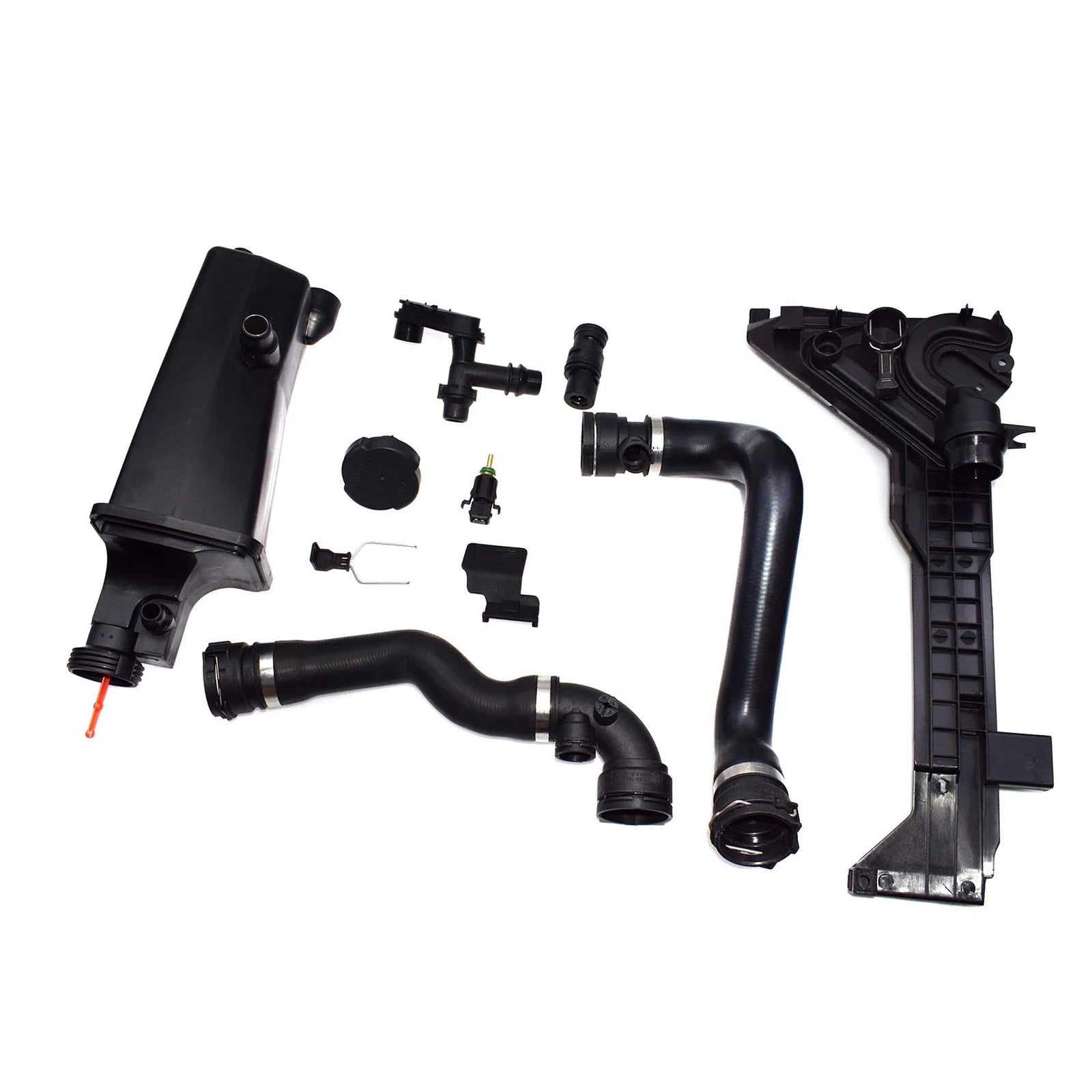 8Pcs Expansion Tank Mounting Plate Hose Thermostat Sensor Kit For BMW E46 X3 X5 6B93BC-57